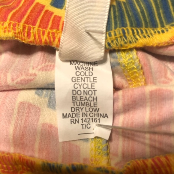 LuLaRoe Leggings Orange Yellow One Size - Picture 5 of 5